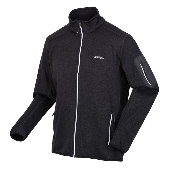Ash - Side - Regatta Mens Newhill Marl Full Zip Fleece Jacket