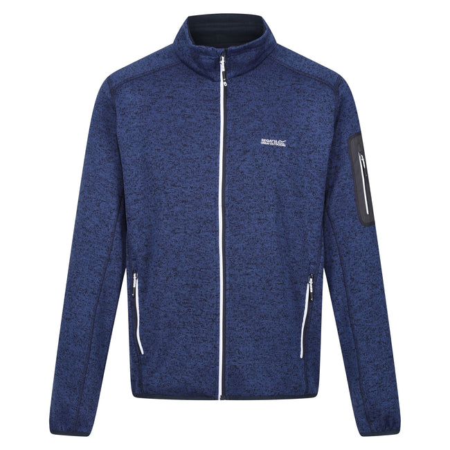 Navy - Front - Regatta Mens Newhill Marl Full Zip Fleece Jacket