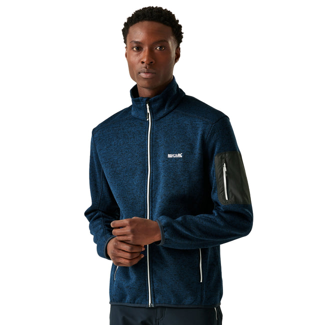 Navy - Lifestyle - Regatta Mens Newhill Marl Full Zip Fleece Jacket