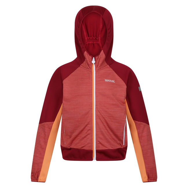 Mineral Red-Rumba Red - Front - Regatta Childrens-Kids Prenton II Hooded Soft Shell Jacket