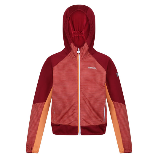 Mineral Red-Rumba Red - Front - Regatta Childrens-Kids Prenton II Hooded Soft Shell Jacket