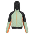 Quiet Green-Seal Grey - Front - Regatta Childrens-Kids Prenton II Hooded Soft Shell Jacket