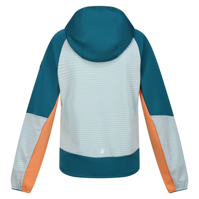 Sea Haze-Gulfstream - Back - Regatta Childrens-Kids Prenton II Hooded Soft Shell Jacket