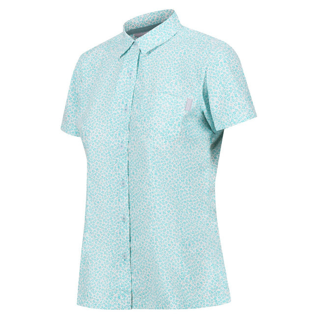Bristol Blue - Side - Regatta Womens-Ladies Mindano VII Ditsy Print Short-Sleeved Blouse