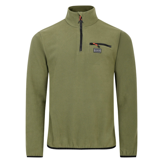 Olivine Green - Front - Dare 2B Mens Affinity Zip Neck Fleece Top