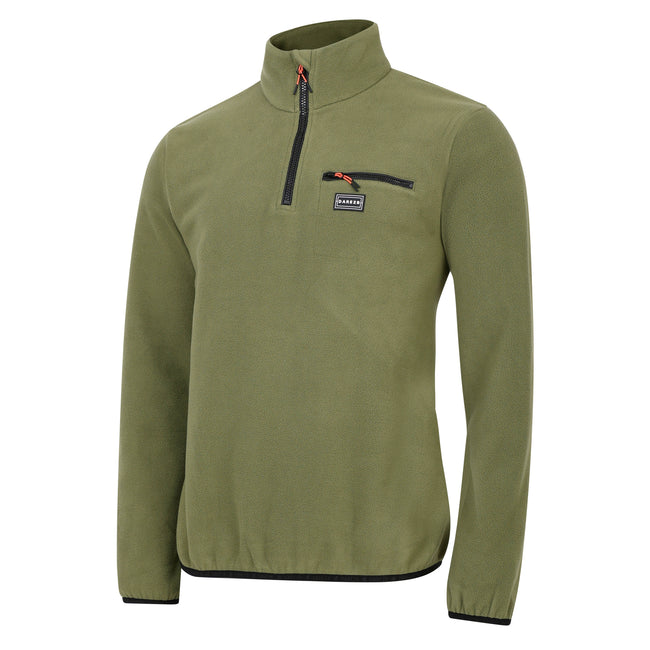 Olivine Green - Side - Dare 2B Mens Affinity Zip Neck Fleece Top
