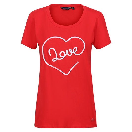 Miami Red - Front - Regatta Womens-Ladies Filandra VII Love T-Shirt
