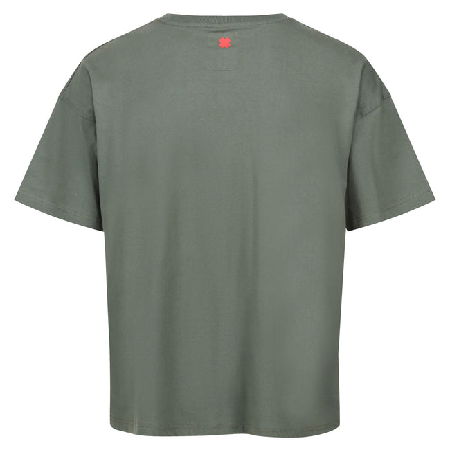 Dark Khaki - Back - Regatta Mens Christian Lacroix Aramon Flower T-Shirt