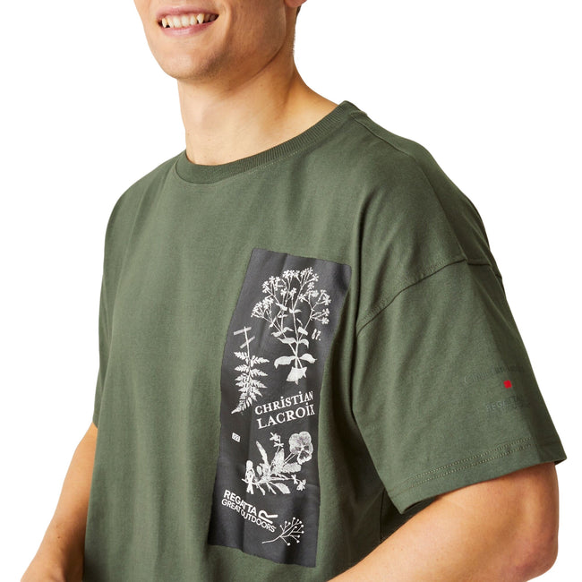 Dark Khaki - Lifestyle - Regatta Mens Christian Lacroix Aramon Flower T-Shirt