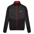 Black-Danger Red - Front - Regatta Mens Coladane V Marl Full Zip Fleece Jacket