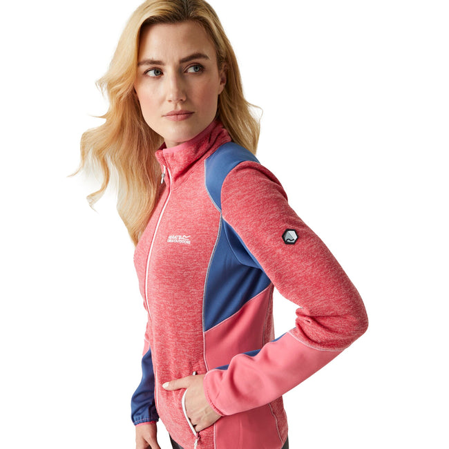 Fruit Dove-Dusty Denim - Close up - Regatta Womens-Ladies Lindalla V Marl Full Zip Fleece Jacket