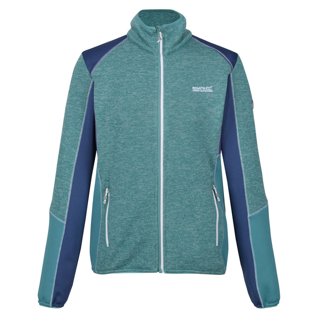 Bristol Blue-Dusty Denim - Front - Regatta Womens-Ladies Lindalla V Marl Full Zip Fleece Jacket