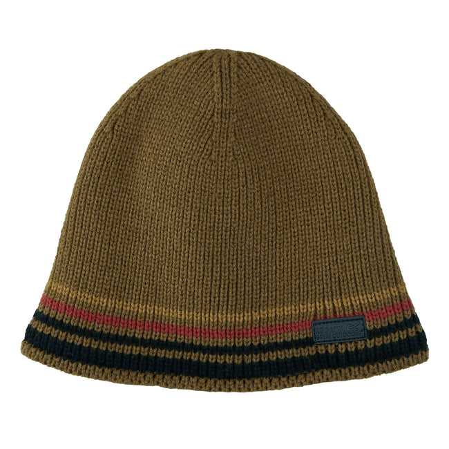 Umber - Front - Regatta Mens Balton IV Striped Beanie