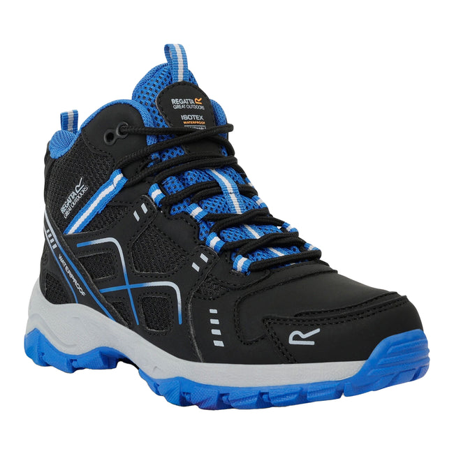 Black-Oxford Blue - Front - Regatta Childrens-Kids Vendeavour Walking Boots