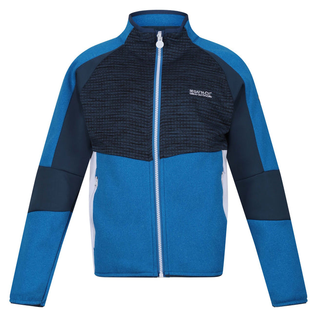 Indigo Blue-Blue Wing - Front - Regatta Childrens-Kids Oberon VII Marl Full Zip Fleece Jacket