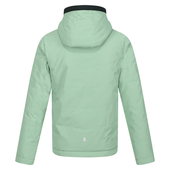 Quiet Green-Darkest Spruce - Back - Regatta Childrens-Kids Kyrell Plain Reversible Jacket