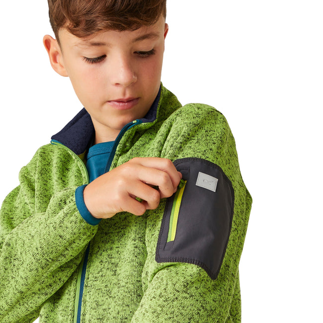 Piquant Green-Moroccan Blue - Lifestyle - Regatta Childrens-Kids Newhill Fleece Jacket