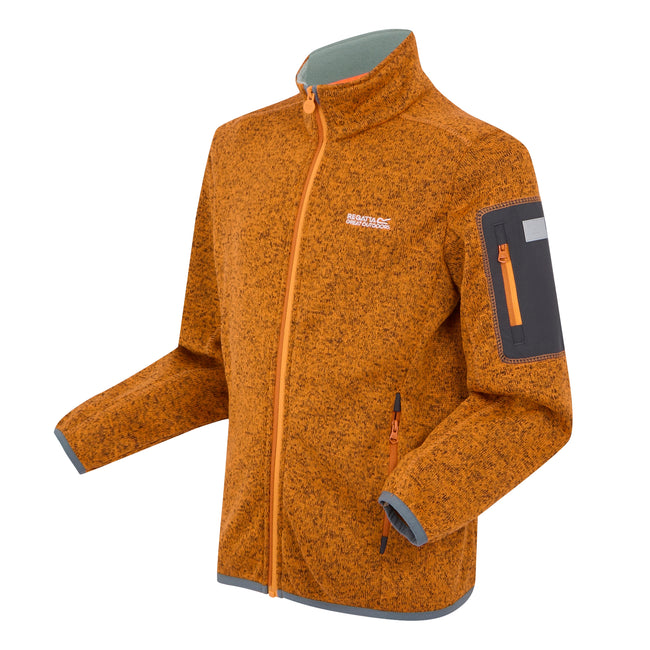 Bright Marigold-Glacier - Side - Regatta Childrens-Kids Newhill Fleece Jacket