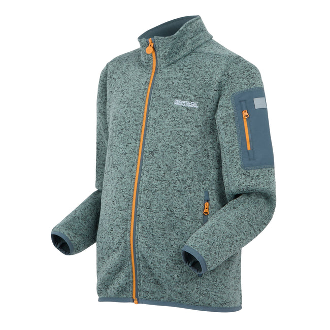 Glacier-Stormy Weather-Bright Marigold - Side - Regatta Childrens-Kids Newhill Fleece Jacket
