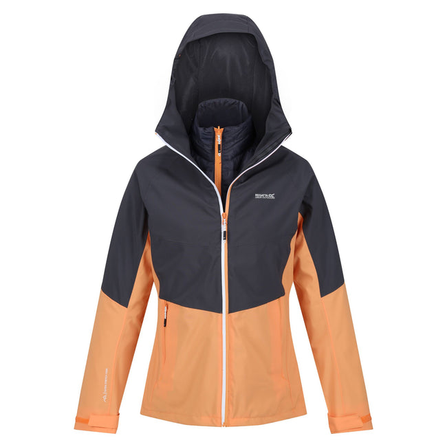 Apricot Crush-Seal Grey - Side - Regatta Womens-Ladies Wentwood VIII 2 in 1 Jacket