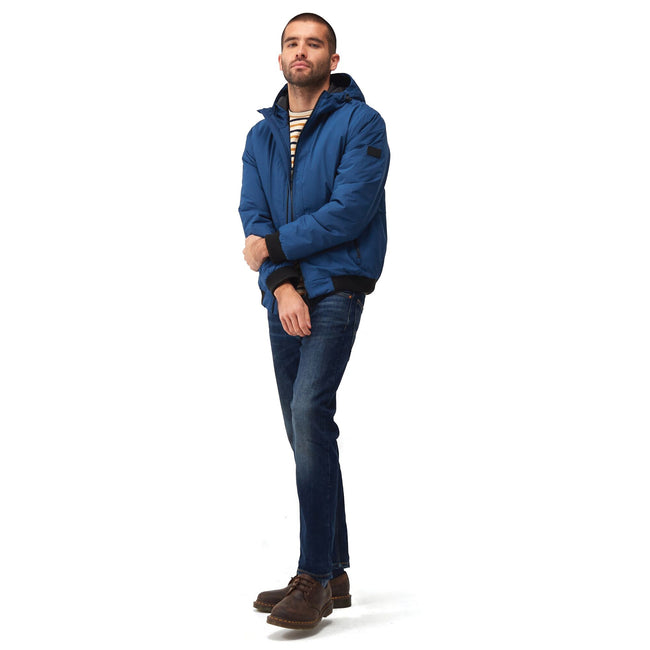 Admiral Blue - Close up - Regatta Mens Renly Hooded Waterproof Jacket