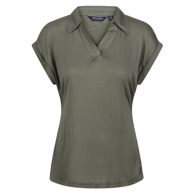 Four Leaf Clover - Front - Regatta Womens-Ladies Lupine Collared T-Shirt