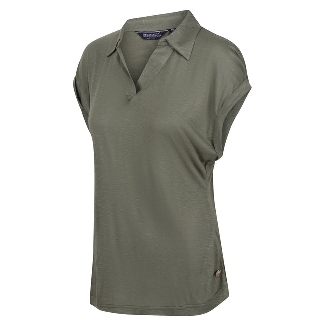 Four Leaf Clover - Side - Regatta Womens-Ladies Lupine Collared T-Shirt