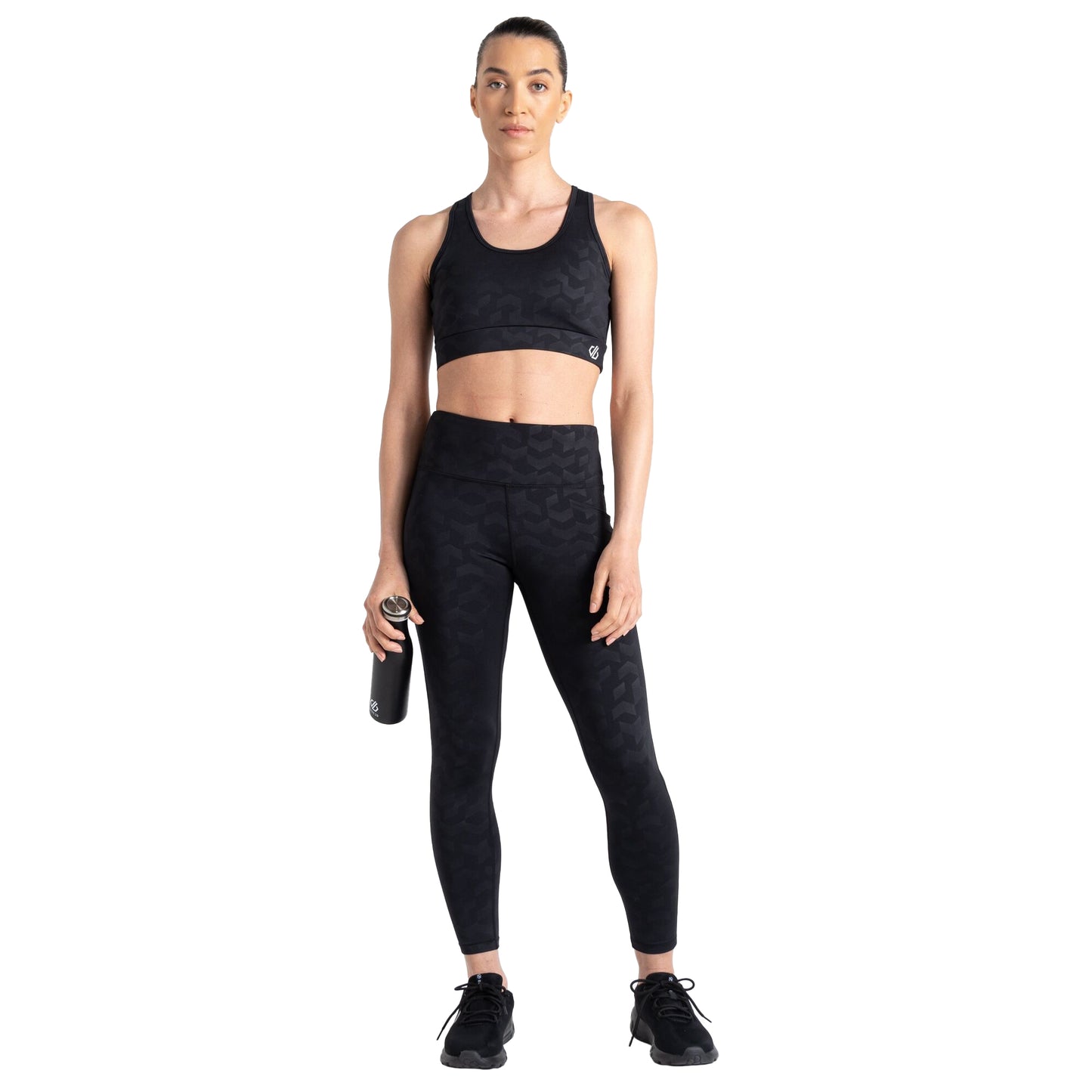 Black - Close up - Dare 2B Womens-Ladies Swift Chevron Sports Bra
