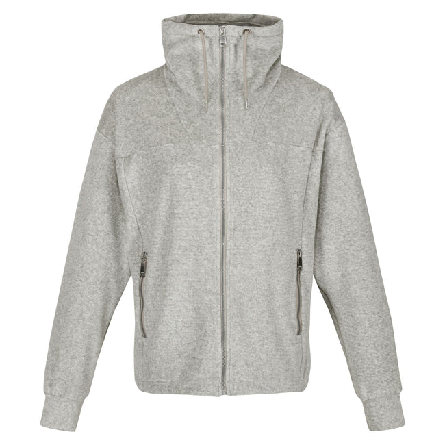 Paloma Grey Marl - Front - Regatta Womens-Ladies Jessalyn Velour Full Zip Fleece Jacket