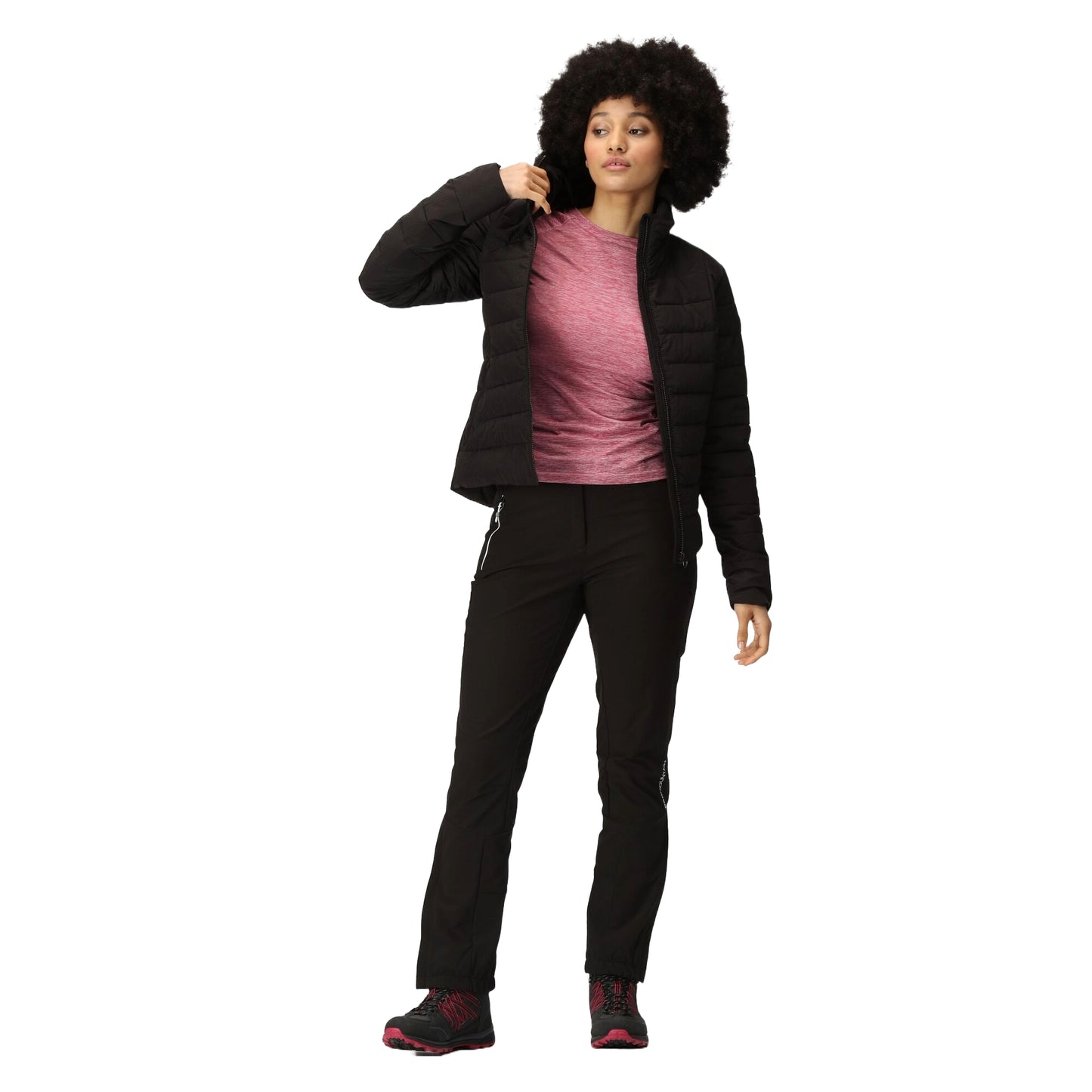 Black - Close up - Regatta Womens-Ladies Keava III Baffled Padded Jacket