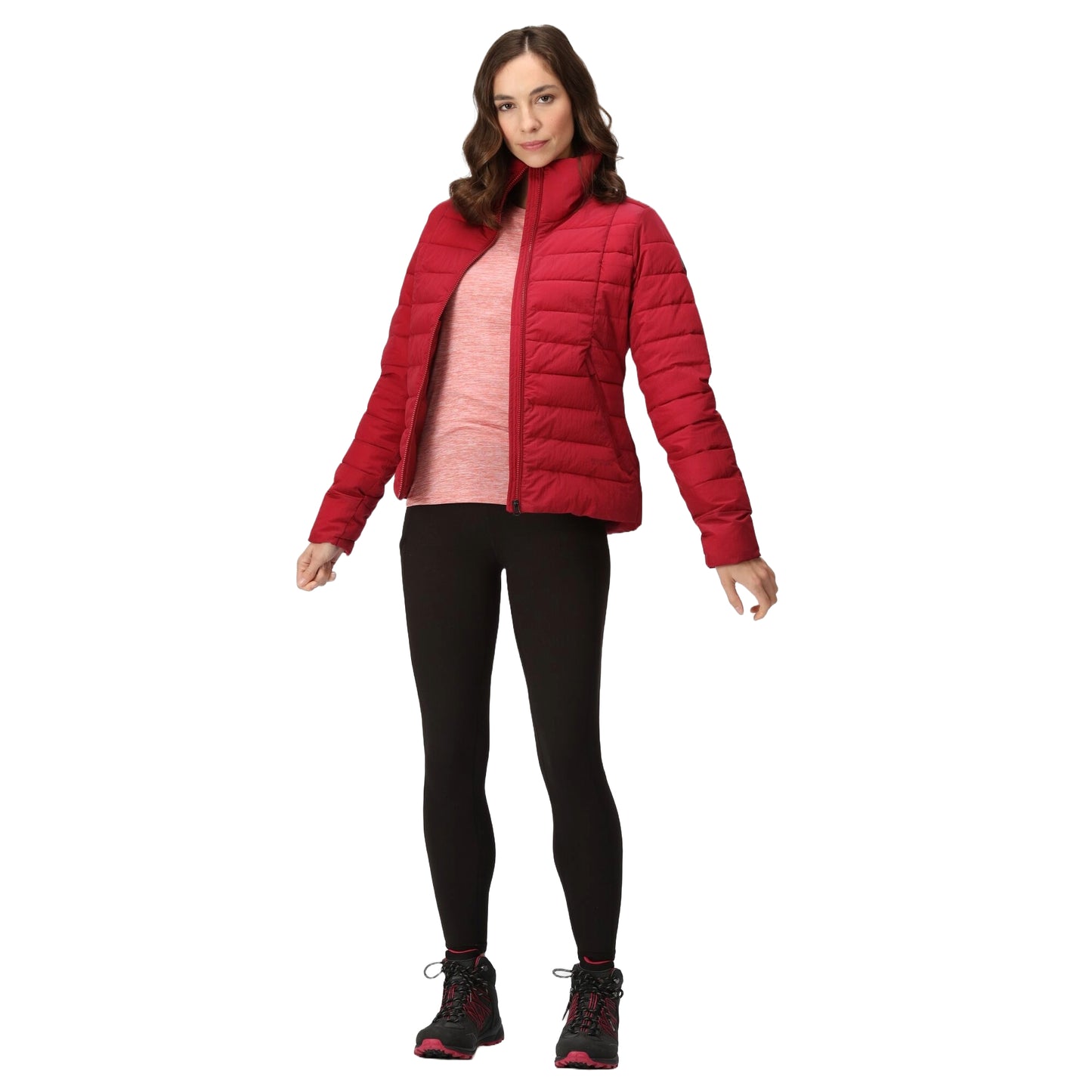 Rumba Red - Close up - Regatta Womens-Ladies Keava III Baffled Padded Jacket
