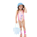Multicoloured - Back - Regatta Girls Multi Striped Peppa Pig One Piece Swimsuit