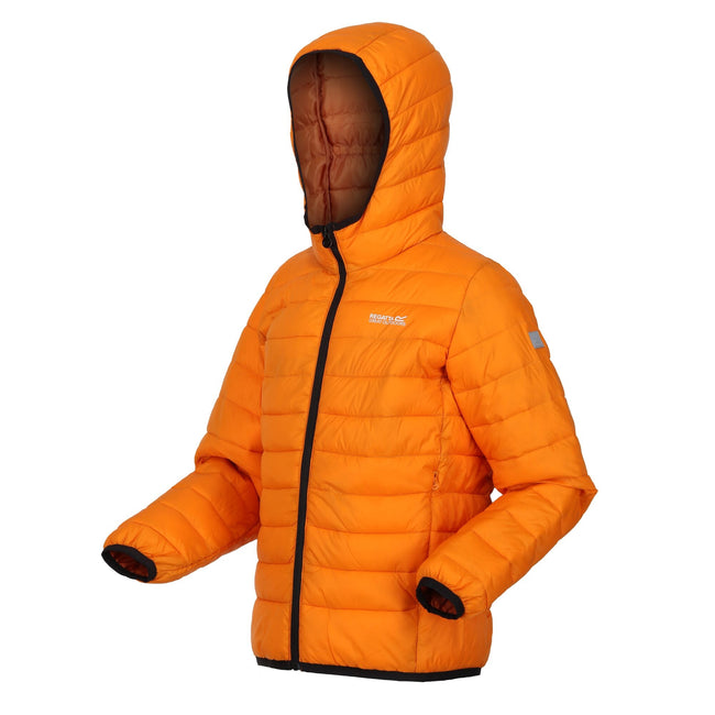 Orange Pepper-Burnt Copper - Side - Regatta Childrens-Kids Marizion Hooded Padded Jacket
