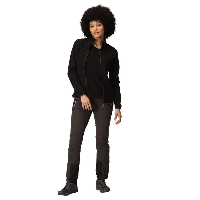 Black-Seal Grey - Close up - Regatta Womens-Ladies Kinwood Full Zip Fleece Jacket