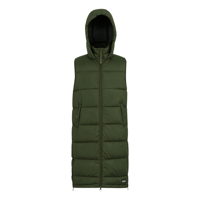 Dark Khaki - Front - Regatta Womens-Ladies Ganella Long Length Gilet