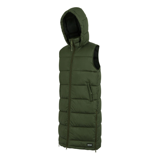 Dark Khaki - Side - Regatta Womens-Ladies Ganella Long Length Gilet