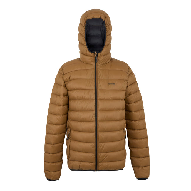 Nut Brown - Front - Regatta Mens Marizion Baffled Hooded Padded Jacket