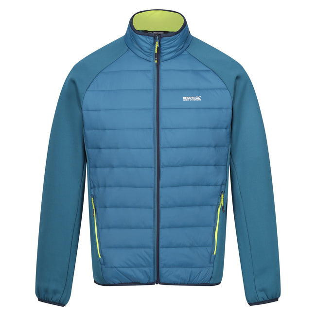 Moroccan Blue-Citron Lime - Front - Regatta Mens Clumber IV Full Zip Hybrid Jacket