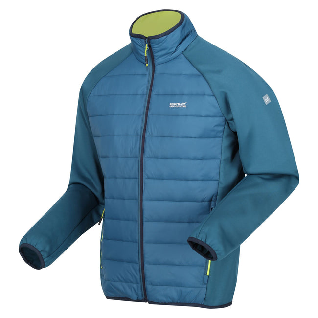 Moroccan Blue-Citron Lime - Side - Regatta Mens Clumber IV Full Zip Hybrid Jacket