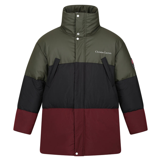 Dark Khaki-Black - Front - Regatta Mens Christian Lacroix Barbegal Baffled Padded Jacket