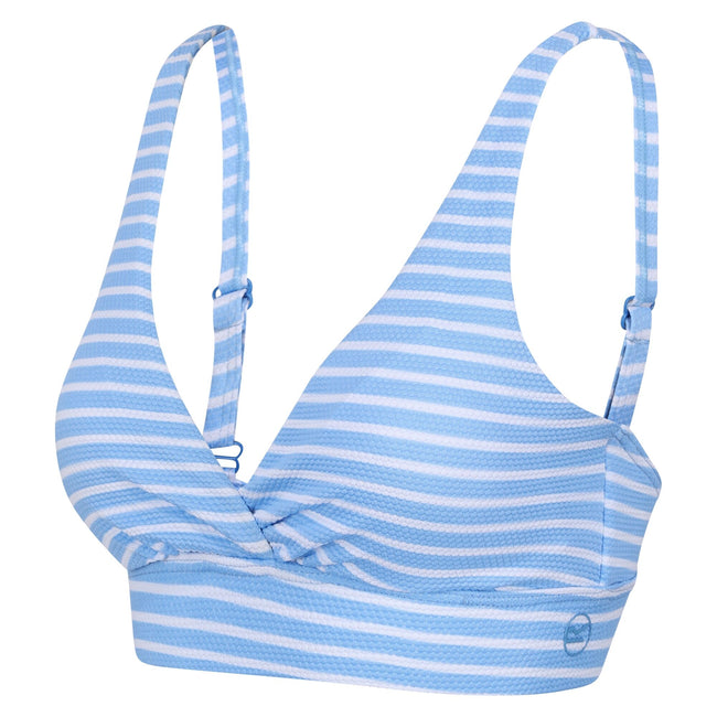 Elysium Blue-White - Side - Regatta Womens-Ladies Paloma Stripe Textured Bikini Top