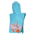Atoll Blue - Side - Peppa Pig Childrens-Kids Hooded Beach Towel