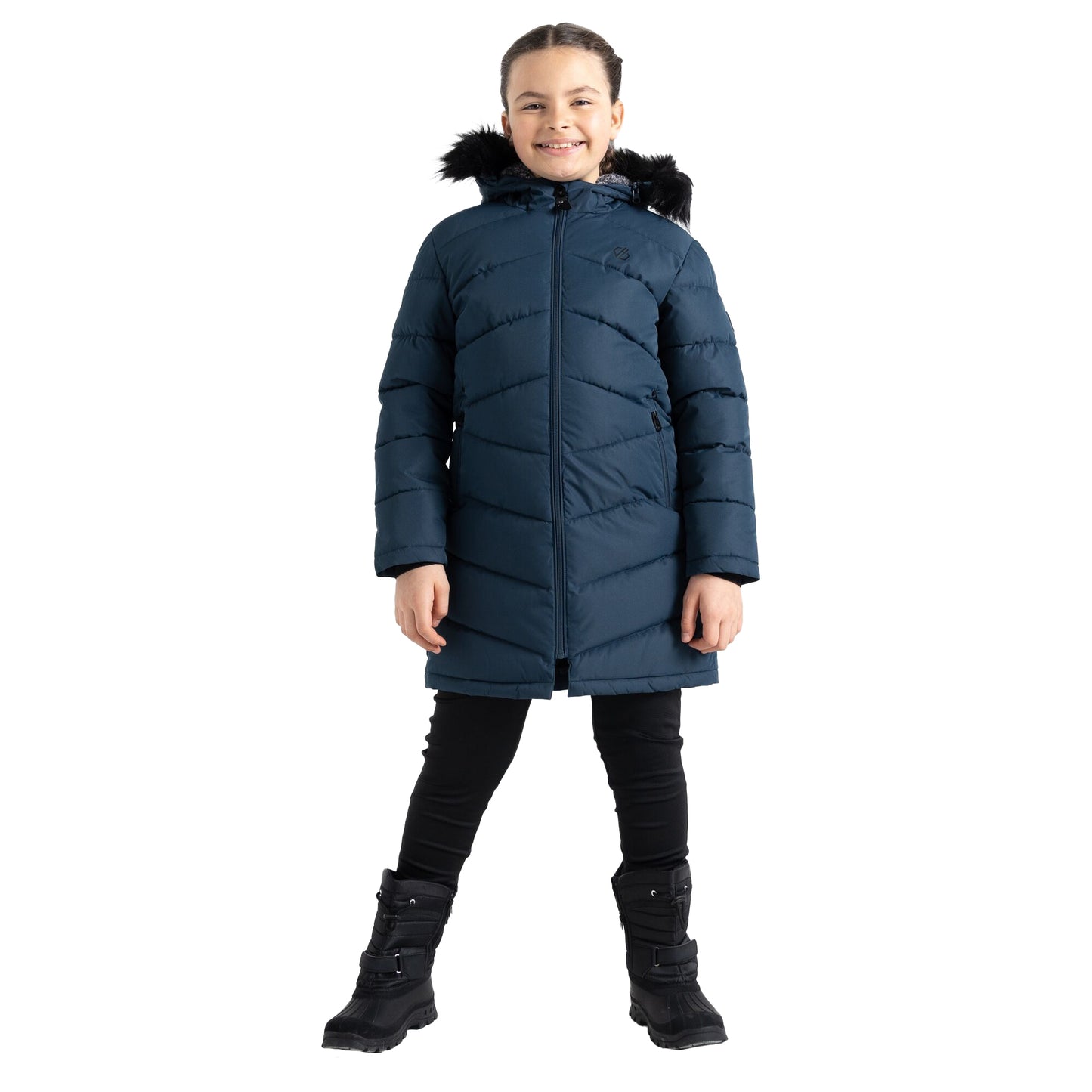 Moonlight Denim - Close up - Dare 2B Girls Striking III Quilted Parka