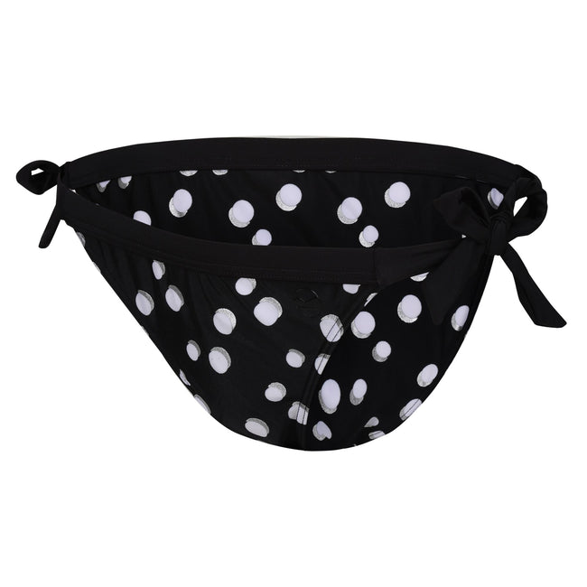 Black-White - Side - Regatta Womens-Ladies Flavia Polka Dot Bikini Bottoms