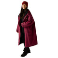 Dark Maroon - Side - Regatta Unisex Adult Waterproof Fleece Lined Changing Robe
