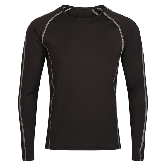 Black - Front - Regatta Professional Mens Long-Sleeved Base Layer Top