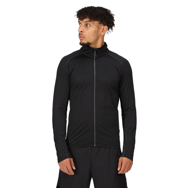 Black - Side - Regatta Professional Mens Stretch Full Zip Midlayer