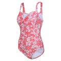Peach Bloom - Side - Regatta Womens-Ladies Sakari Hibiscus Tummy Control One Piece Swimsuit
