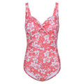 Peach Bloom - Front - Regatta Womens-Ladies Sakari Hibiscus Tummy Control One Piece Swimsuit