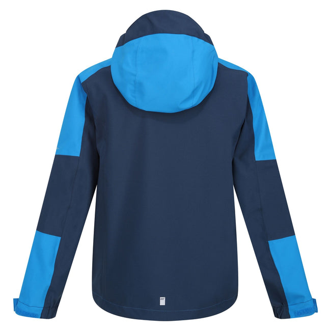 Blue Wing-Indigo - Back - Regatta Childrens-Kids Highton IV Waterproof Jacket
